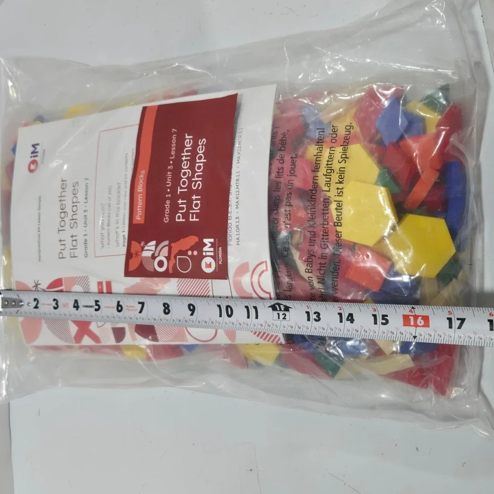 hand2mind Plastic Pattern Blocks Set of 250 Math Manipulatives Kit samples